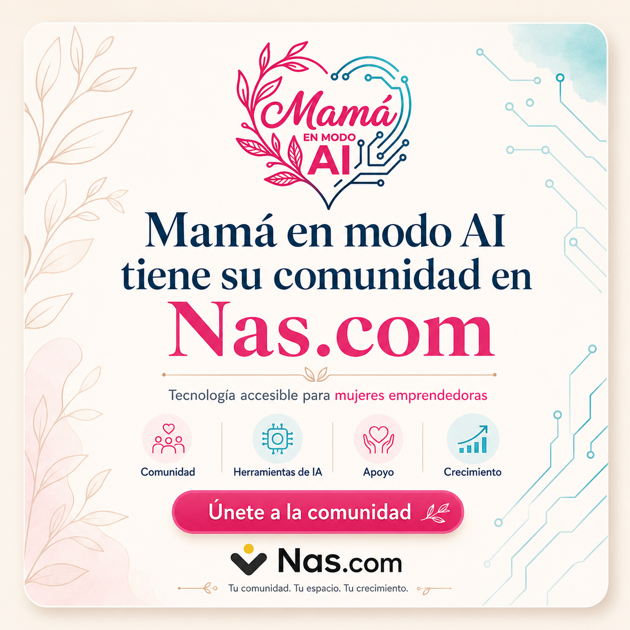 Comunidad Mamá en modo AI en Nas.com